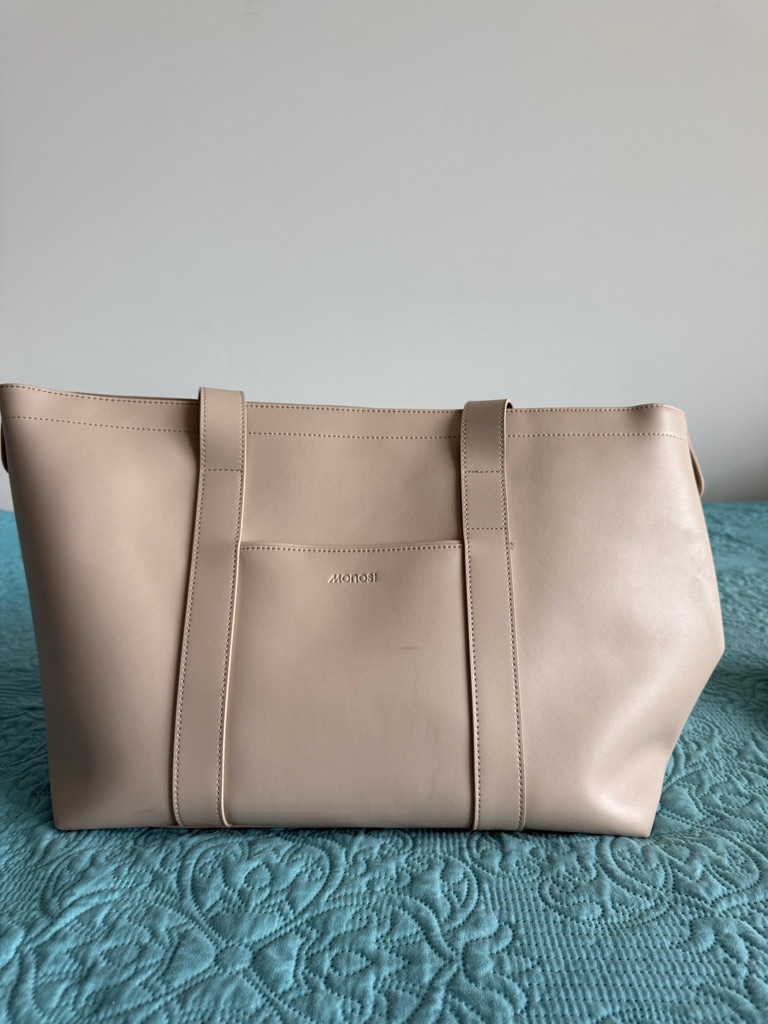 Monos Metro Travel Tote-Beige Vegan Leather